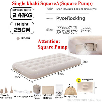 Inflatable Camping Mattress with Built-in Pump Comfort