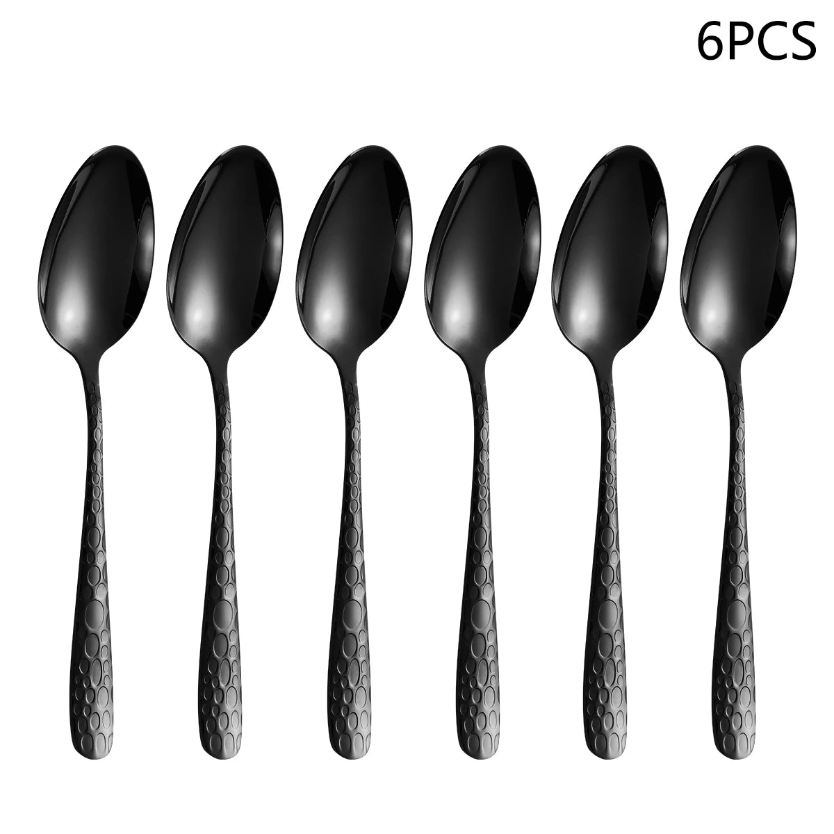 Black Stainless Steel Cutlery Set – Eco-Friendly 4/6/16/24PCS