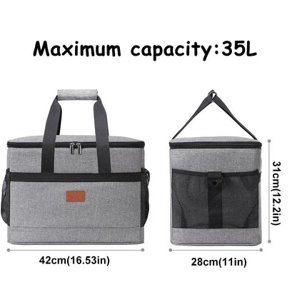 Insulated Cooler Bag 35L Keeps Food Cold for Camping