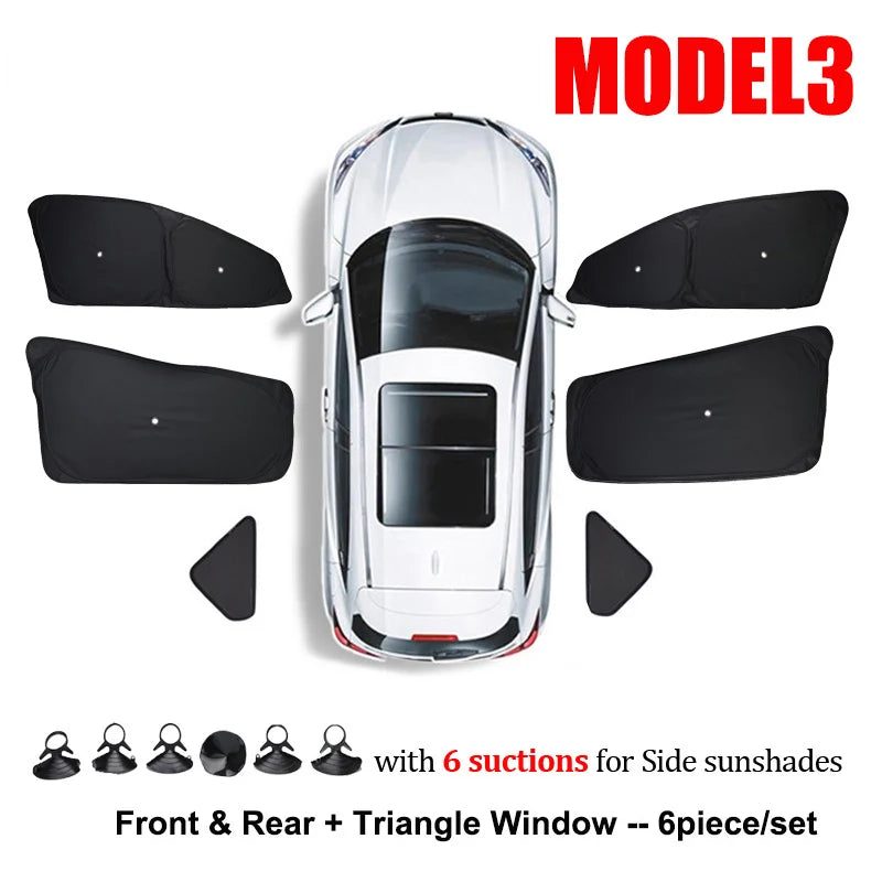 Tesla Model 3 & Y Sunshade – UV Protection & Privacy