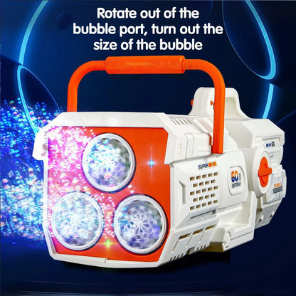 60-Hole Bubble Gun with LED Light for Kids’ Outdoor Fun