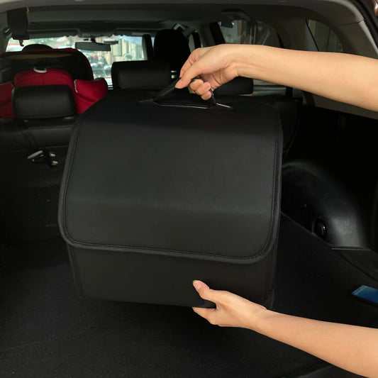 PU Leather Car Trunk Organizer – Collapsible & Multipurpose