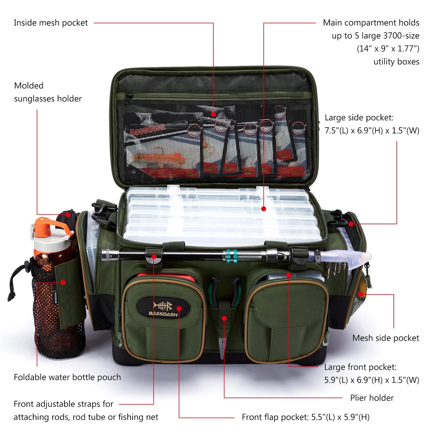 Fishing Tackle Shoulder Bag Waterproof Gear Storage