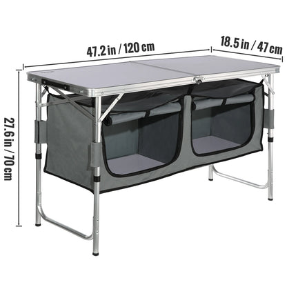 Camping Kitchen Table with Storage for Outdoor Cooking