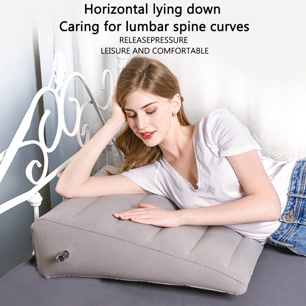 Inflatable Wedge Pillow for Travel Comfort & Relief