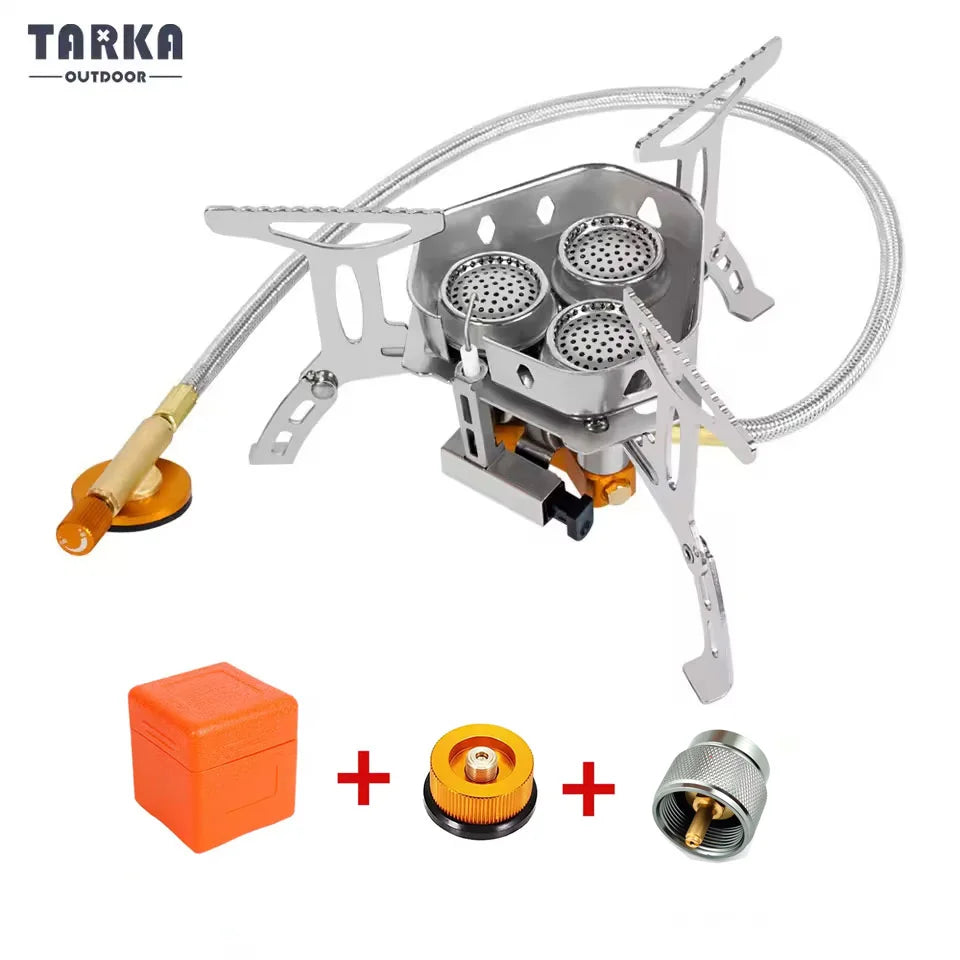 TARKA 3-Head Gas Stove – Portable Camping Burner 5800W