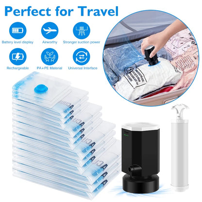 Vacuum Compression Bags with Pump – Save 80% Space