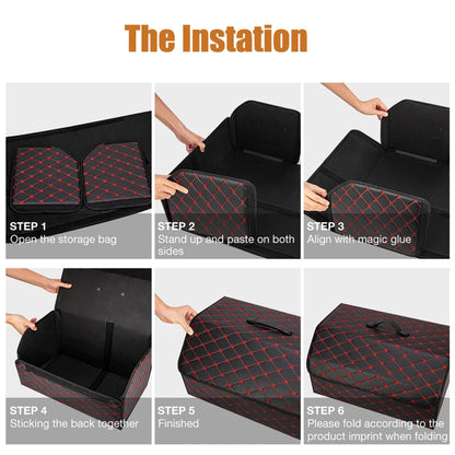 Car Trunk Organizer Box – Foldable Large Capacity Storage