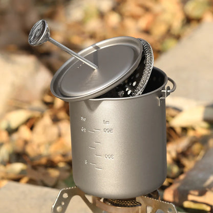 Titanium Folding French Press Coffee Maker – Portable & Lightweight