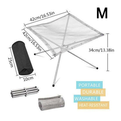 Foldable Stainless Steel Fire Pit Rack for Camping