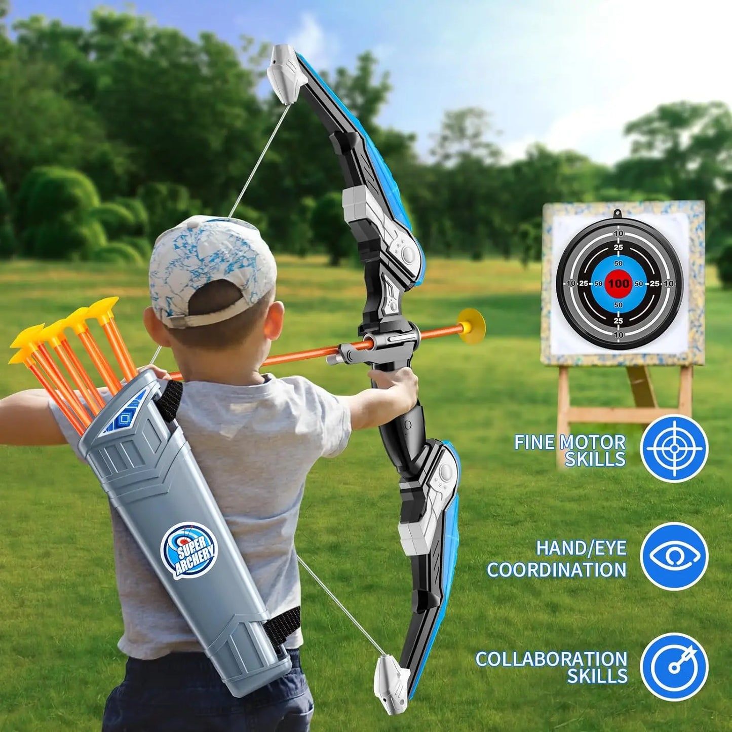 LED Kids Bow & Arrow Set – Safe Archery Fun for Ages 4-12