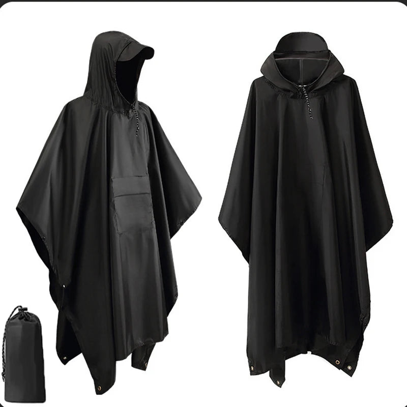 3-in-1 Military Rain Poncho for Camping & Hiking