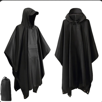 3-in-1 Military Rain Poncho for Camping & Hiking