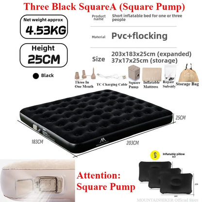 Inflatable Camping Mattress with Built-in Pump Comfort