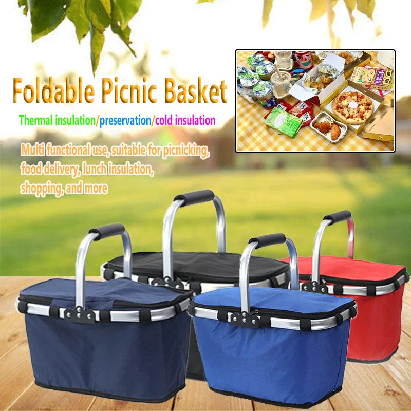 Portable Folding Insulated Picnic Basket – Keep Food Fresh