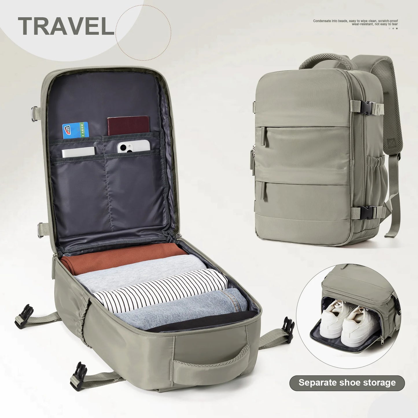 Cabin Travel Backpack 40x30x20 with Laptop Storage