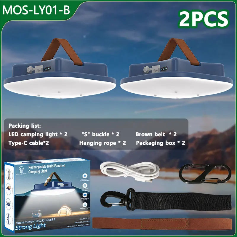 Solar Camping Lantern with Power Bank & Magnetic Mount