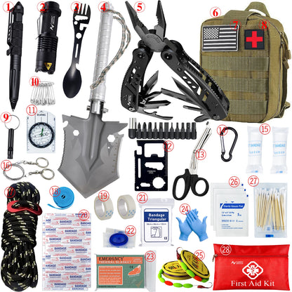 Survival First Aid Kit Complete Emergency Outdoor Pack