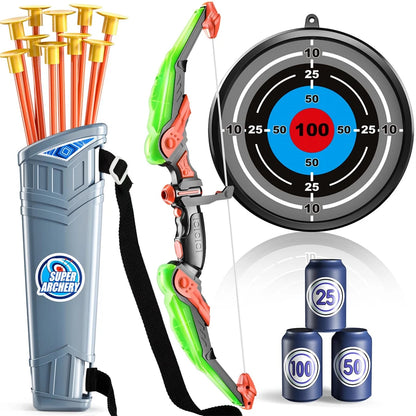 LED Kids Bow & Arrow Set – Safe Archery Fun for Ages 4-12
