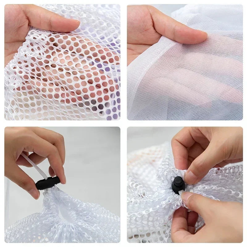 Mesh Laundry Bag Drawstring Large Capacity Organizer
