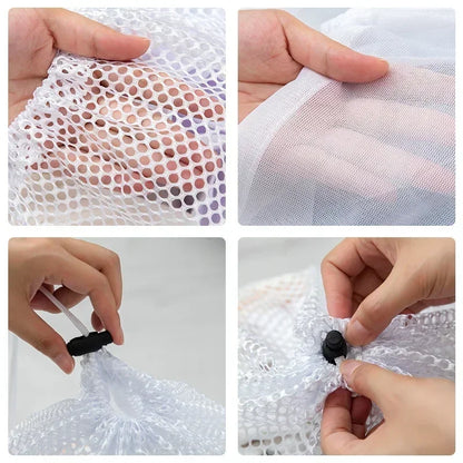 Mesh Laundry Bag Drawstring Large Capacity Organizer