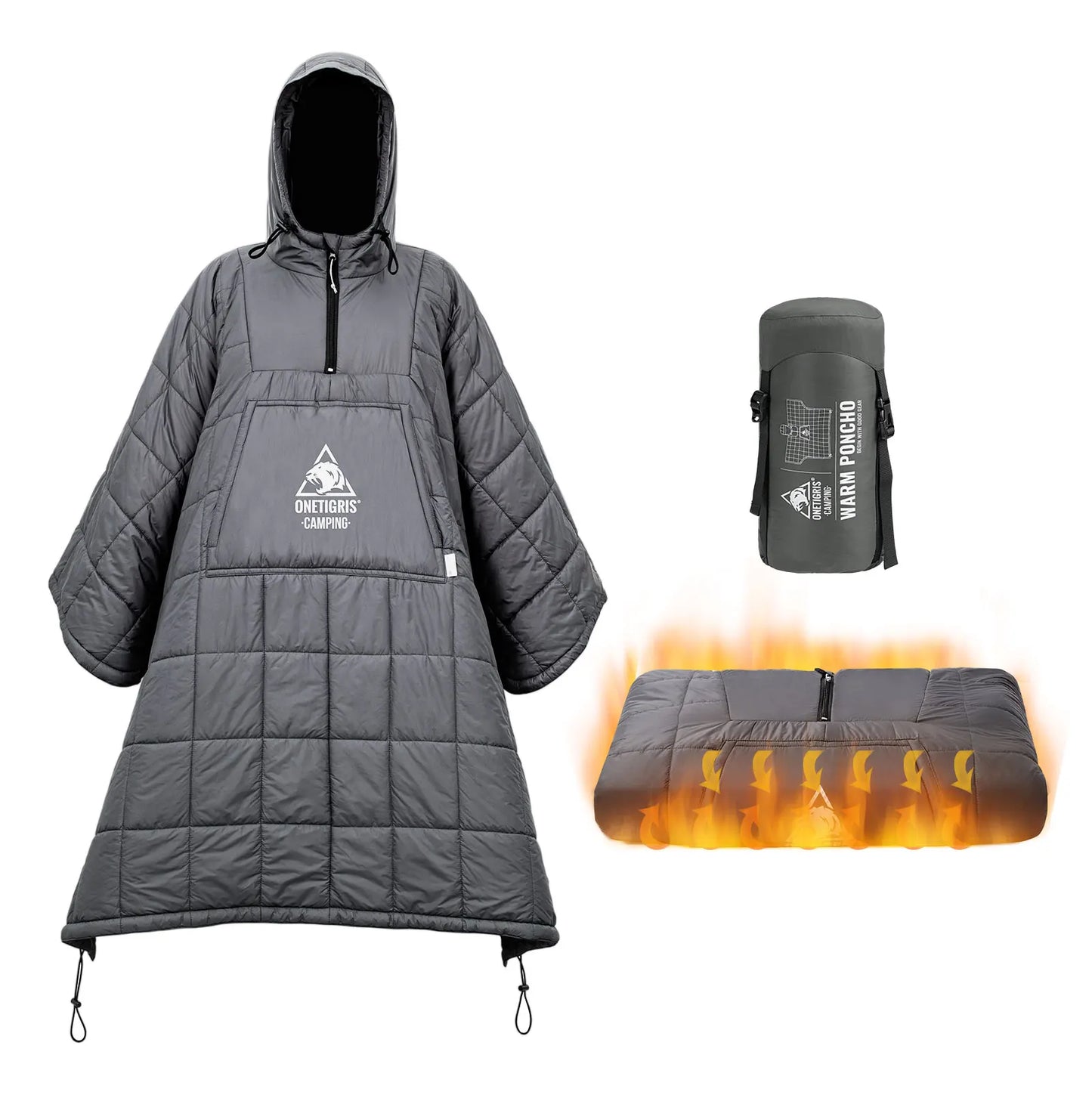 Wearable Camping Blanket Poncho for Warm Outdoor Comfort