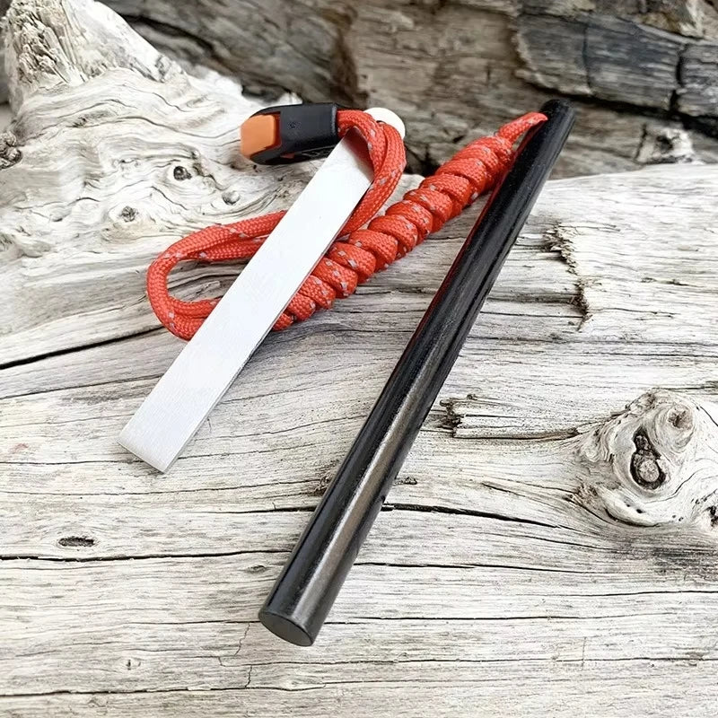 Outdoor Flint Magnesium Rod Fire Starter with Whistle