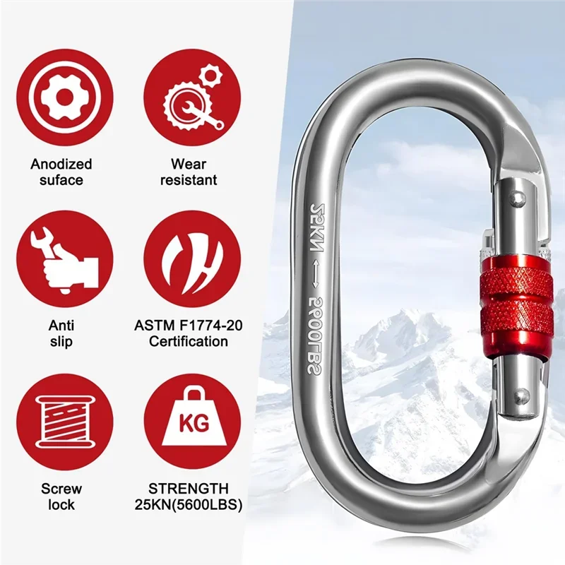 Heavy Duty Carabiner 25kN – Secure Outdoor Clip