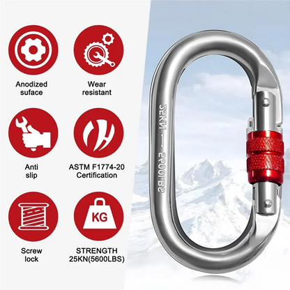 Heavy Duty Carabiner 25kN – Secure Outdoor Clip
