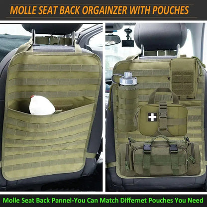 Tactical Car Seat Back Organizer – Universal Storage Pouches