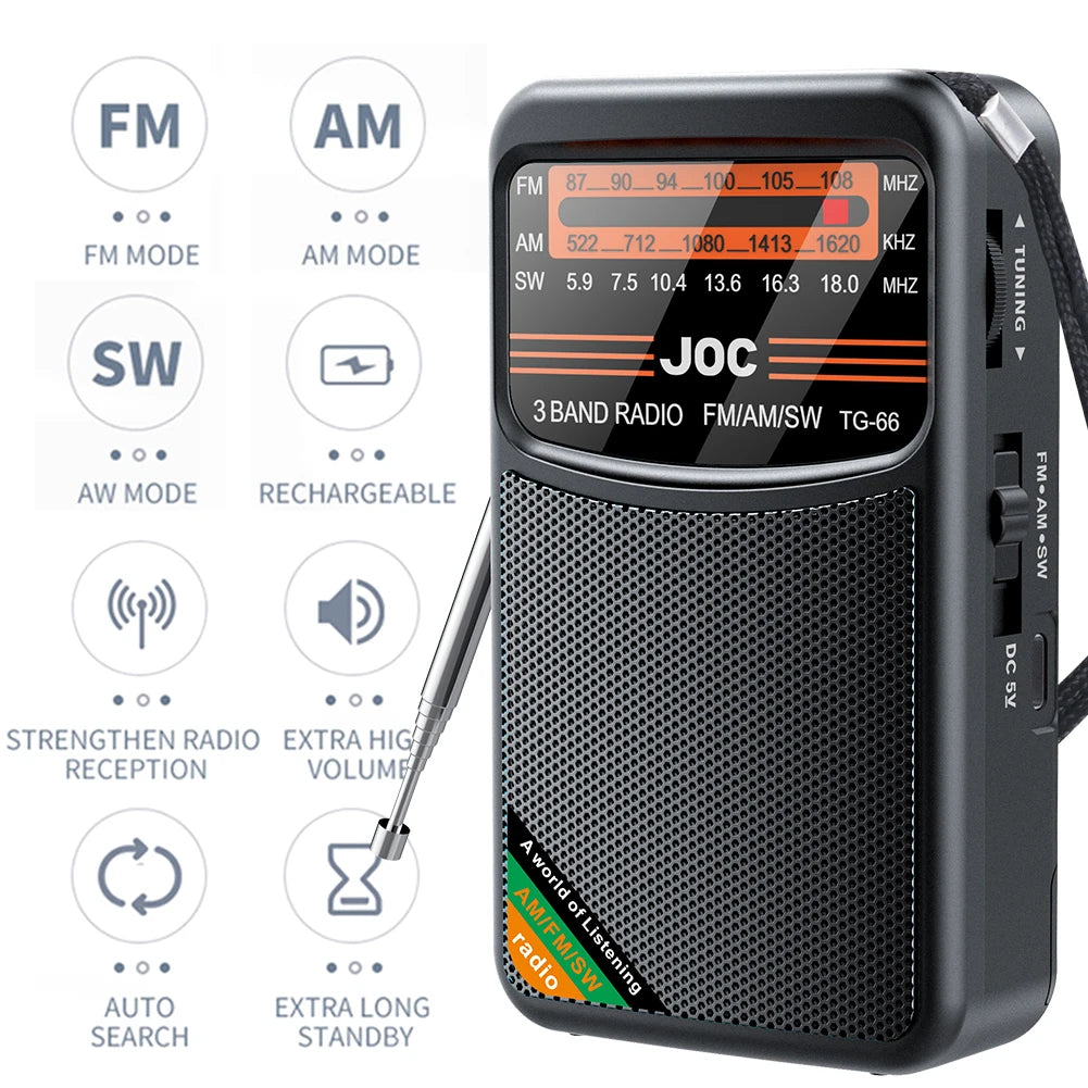 Emergency Radio with Solar & Hand Crank – 10000mAh Power Bank