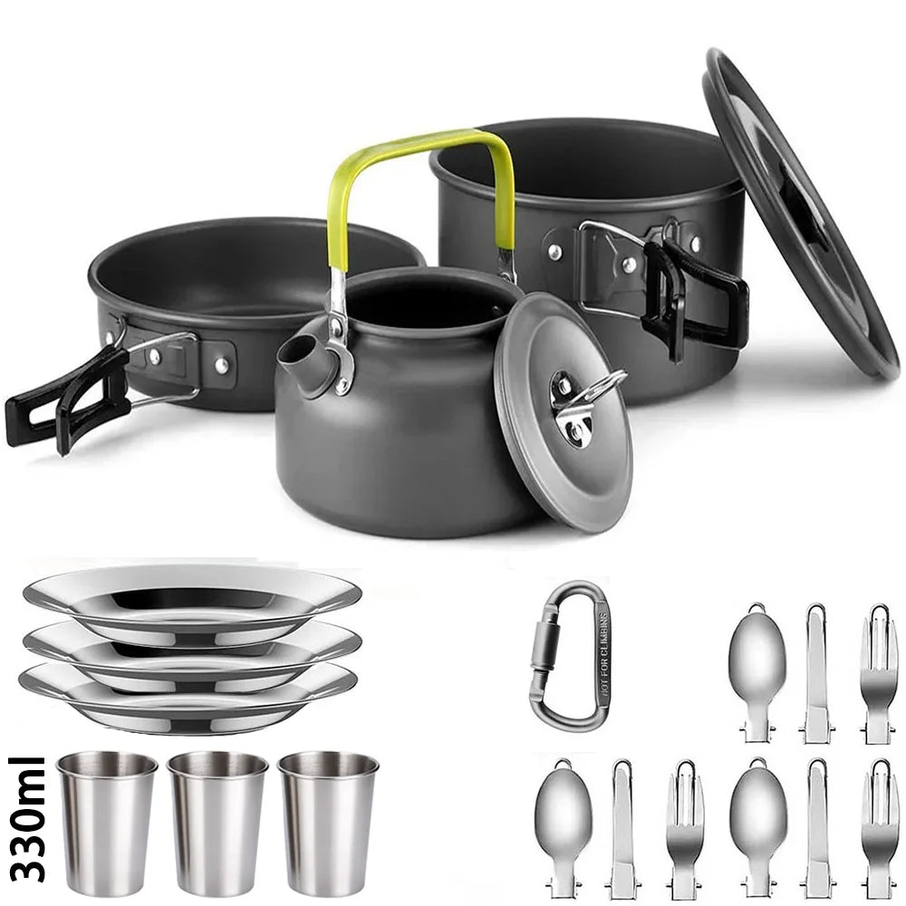 Camping Cookware Set for 2–3 People Lightweight Cooking