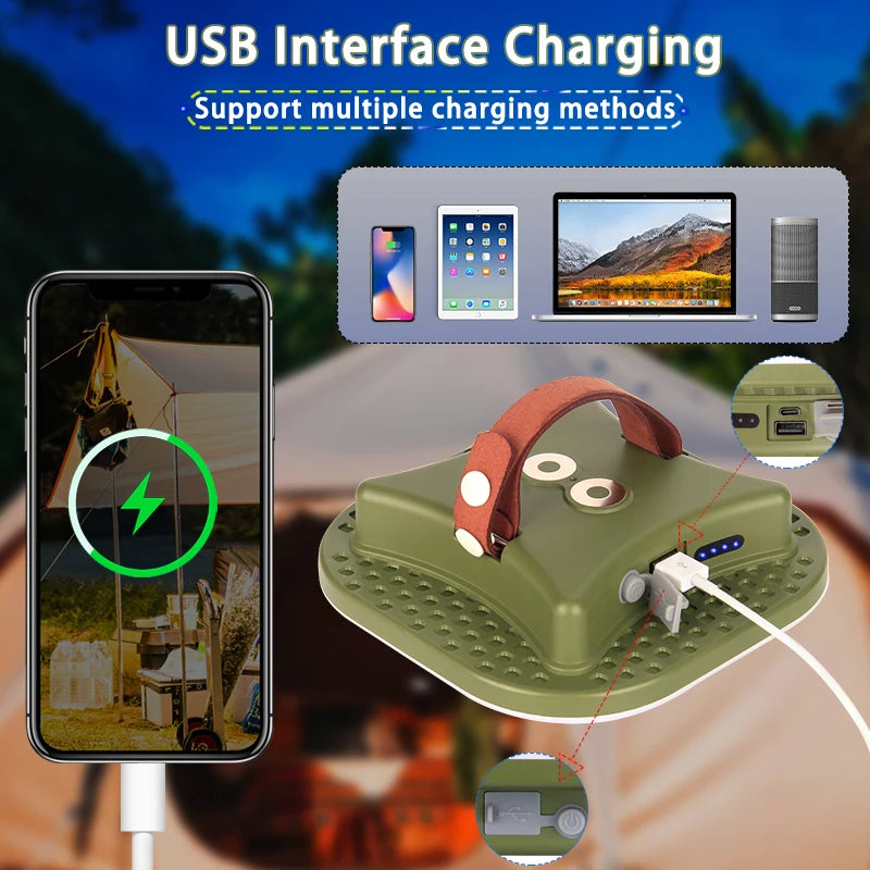 Solar Camping Lantern with Power Bank & Magnetic Mount