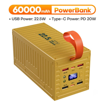 60000mAh Power Bank Fast Charging Outdoor Backup