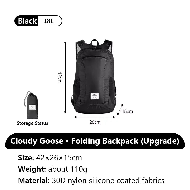 Foldable Hiking Backpack Lightweight Waterproof 22L