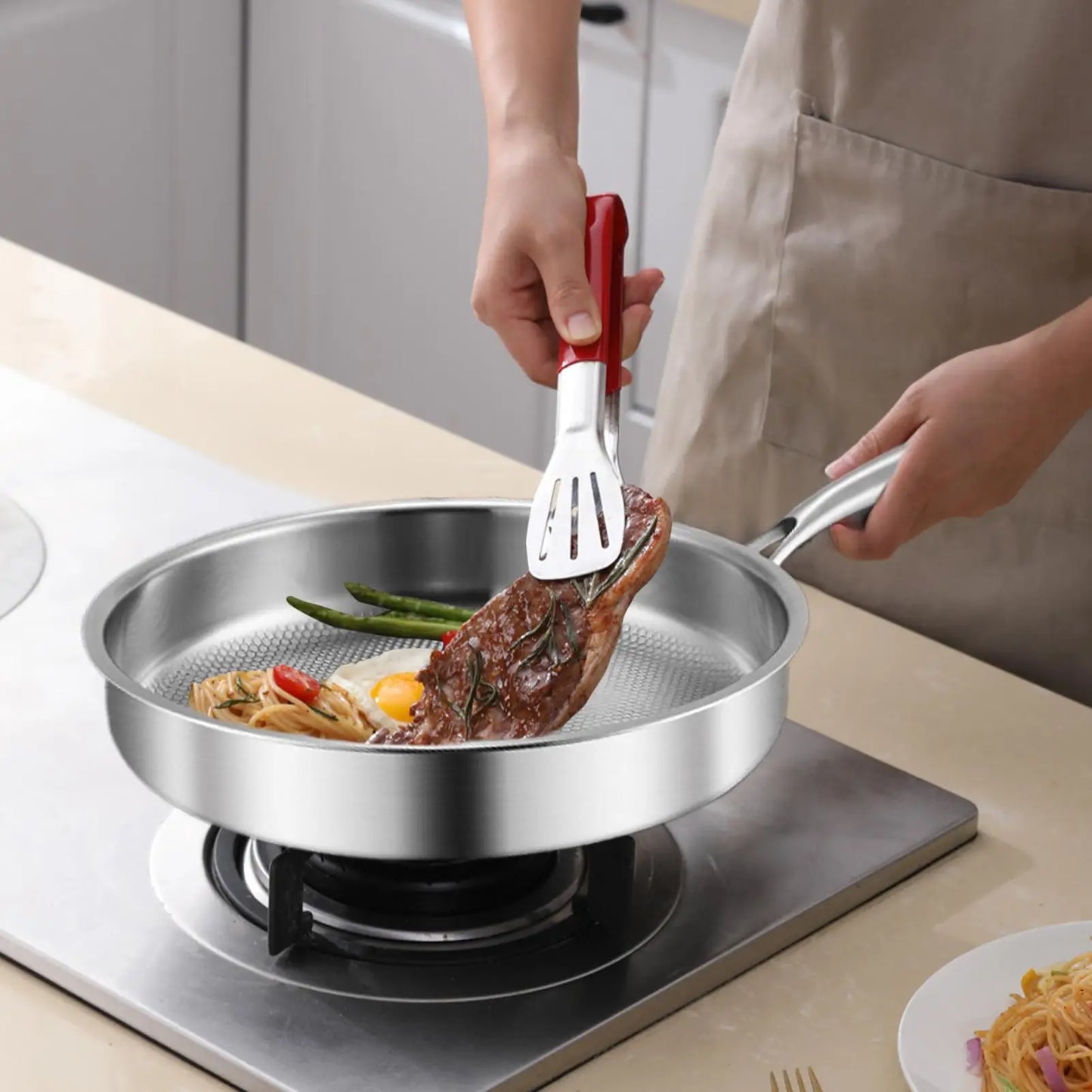 Titanium Frying Pan with Lid – Durable Non-Stick Skillet