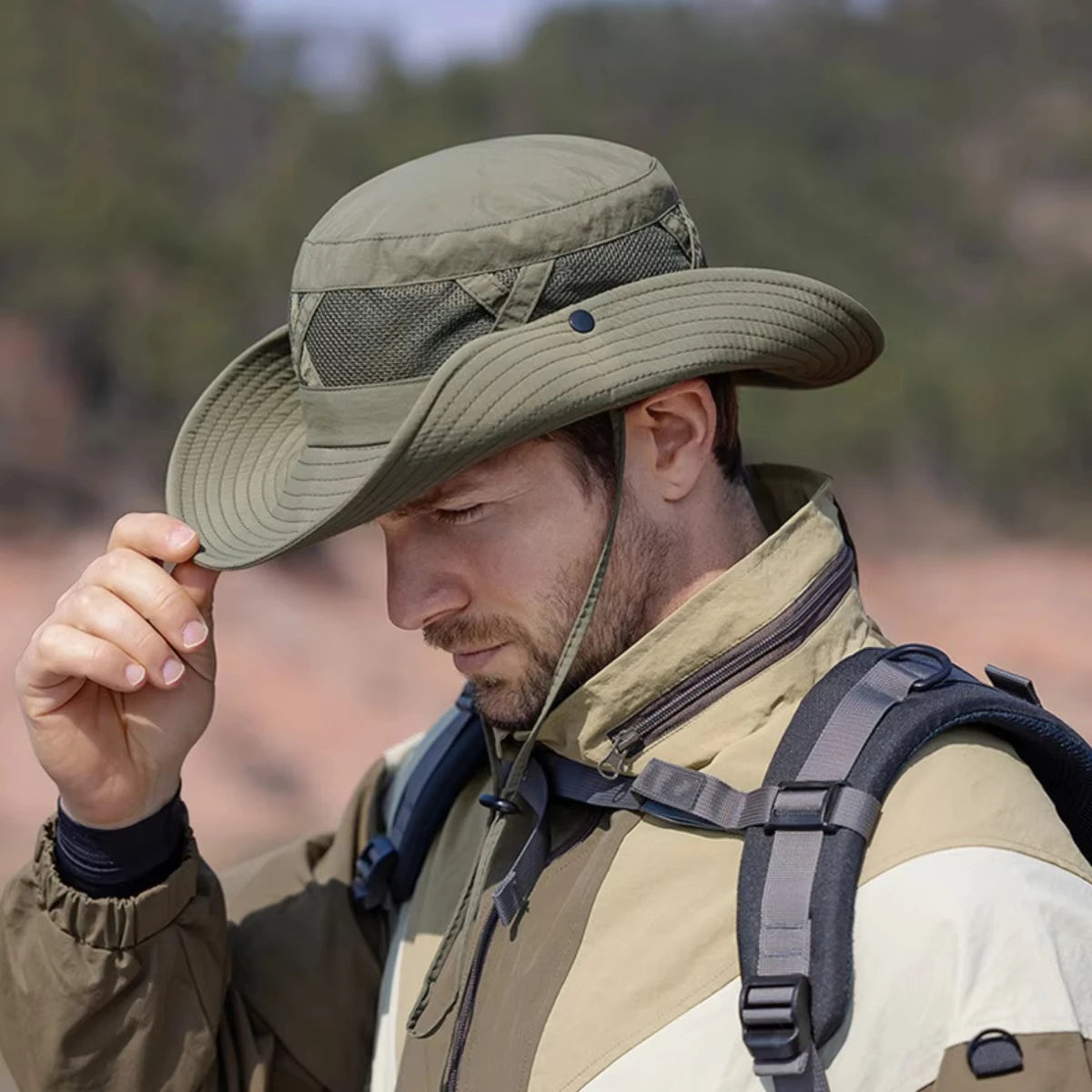 Wide Brim Outdoor Sun Hat – Breathable UV Protection