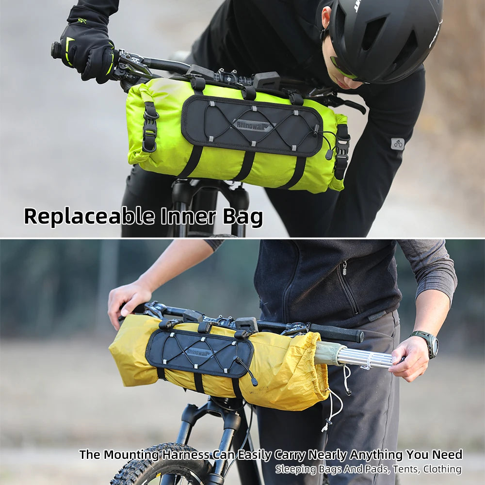 Waterproof Bike Handlebar Bag 12L with Dry Storage