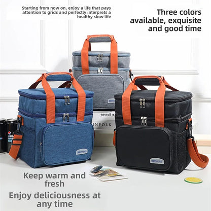 Insulated Collapsible Lunch Box – Leakproof Travel Cooler Bag