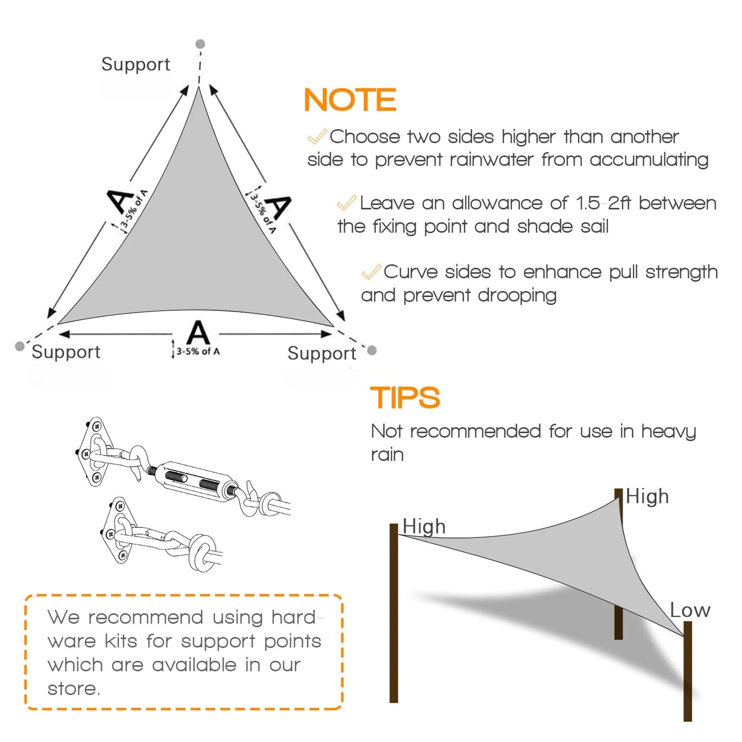 Waterproof Triangle Sun Shade Sail – Outdoor Garden Protection
