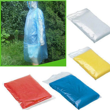 Disposable Rain Poncho Lightweight Emergency Protection