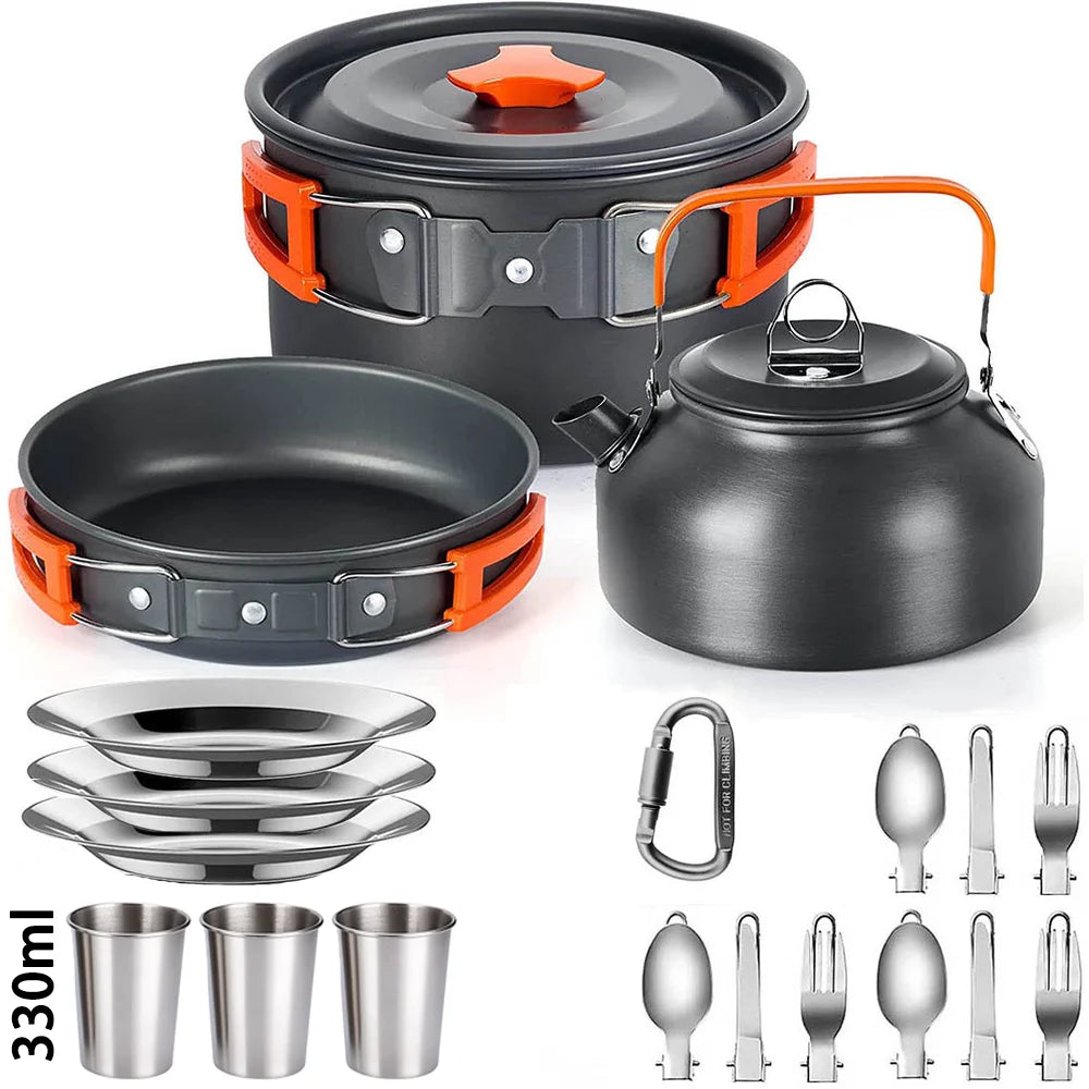 Camping Cookware Set for 2–3 People Lightweight Cooking