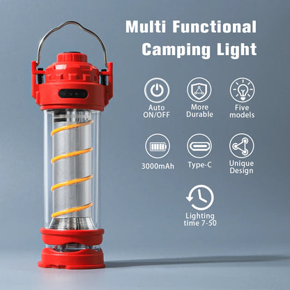 Camping Lantern with Tripod USB Rechargeable Bright Light