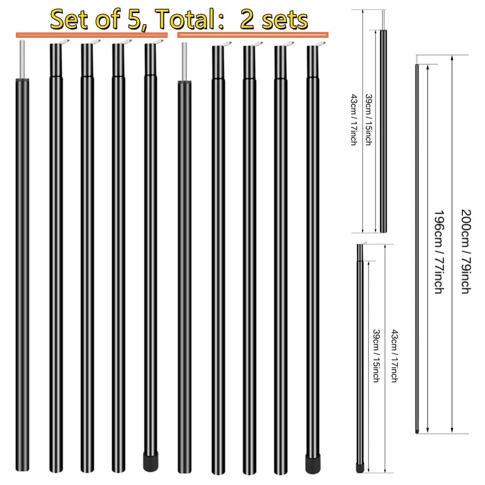 Adjustable Aluminum Tent Poles for Stable Shelter Setup