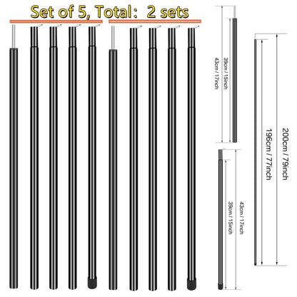 Adjustable Aluminum Tent Poles for Stable Shelter Setup