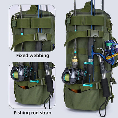 Fishing Backpack with Rod Holders & Large Storage