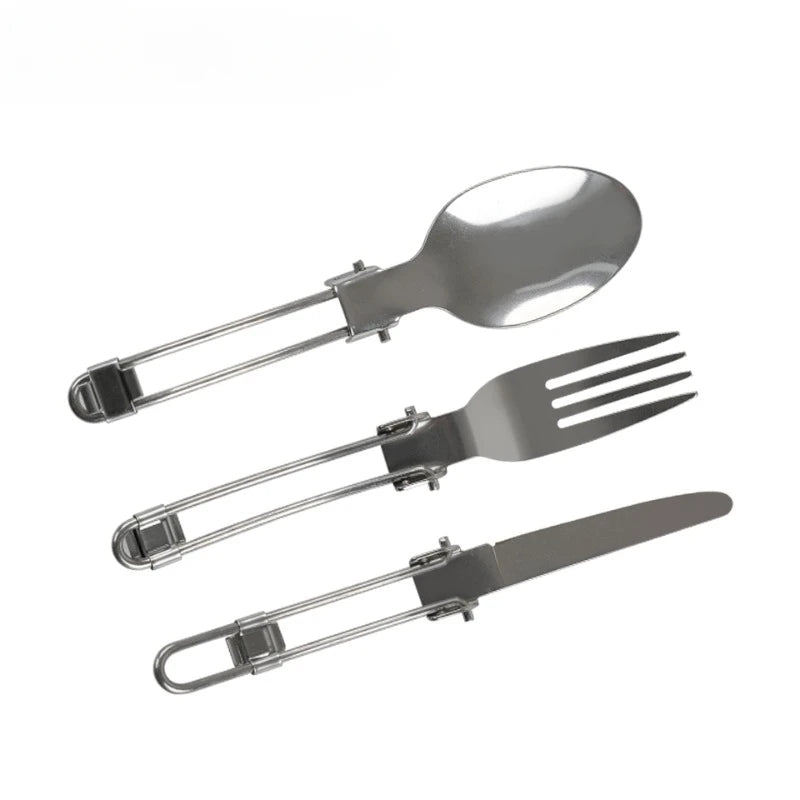 Camping Cutlery Set Foldable Stainless Steel Utensils