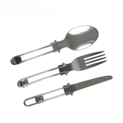 Camping Cutlery Set Foldable Stainless Steel Utensils