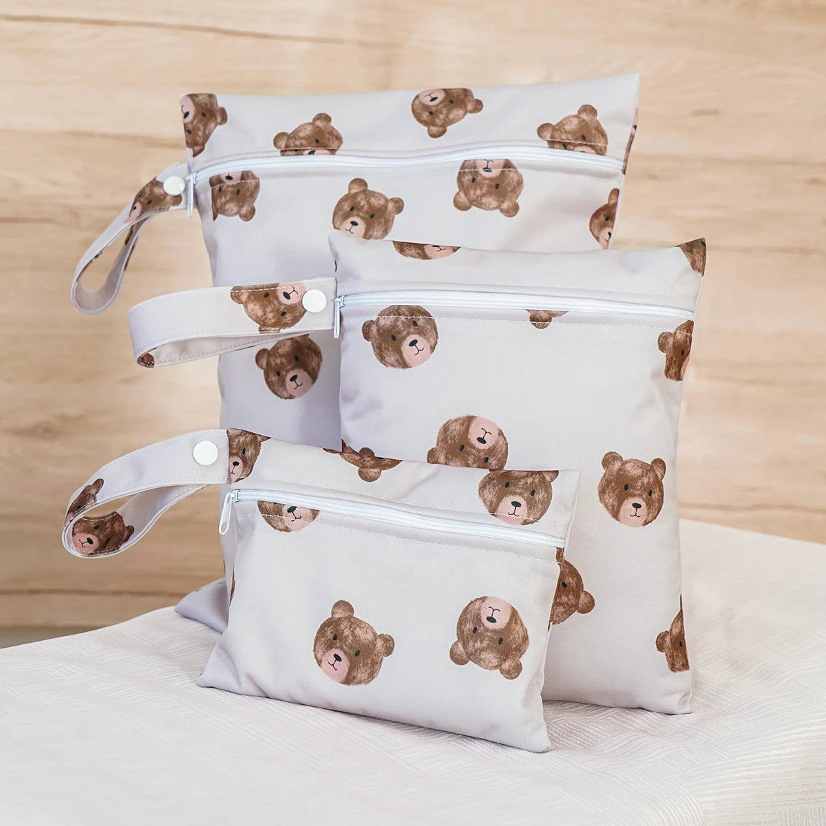 3PCS Waterproof Diaper Bags with Wet/Dry Storage