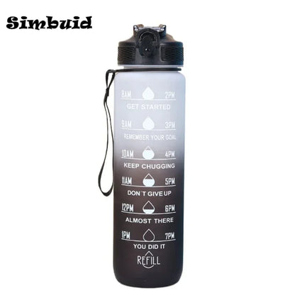 1L Sports Water Bottle with Time-Tracking Straw – Leak Proof